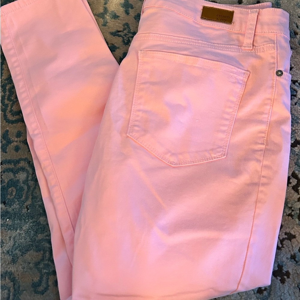CROWN and IVY light pink jeans
